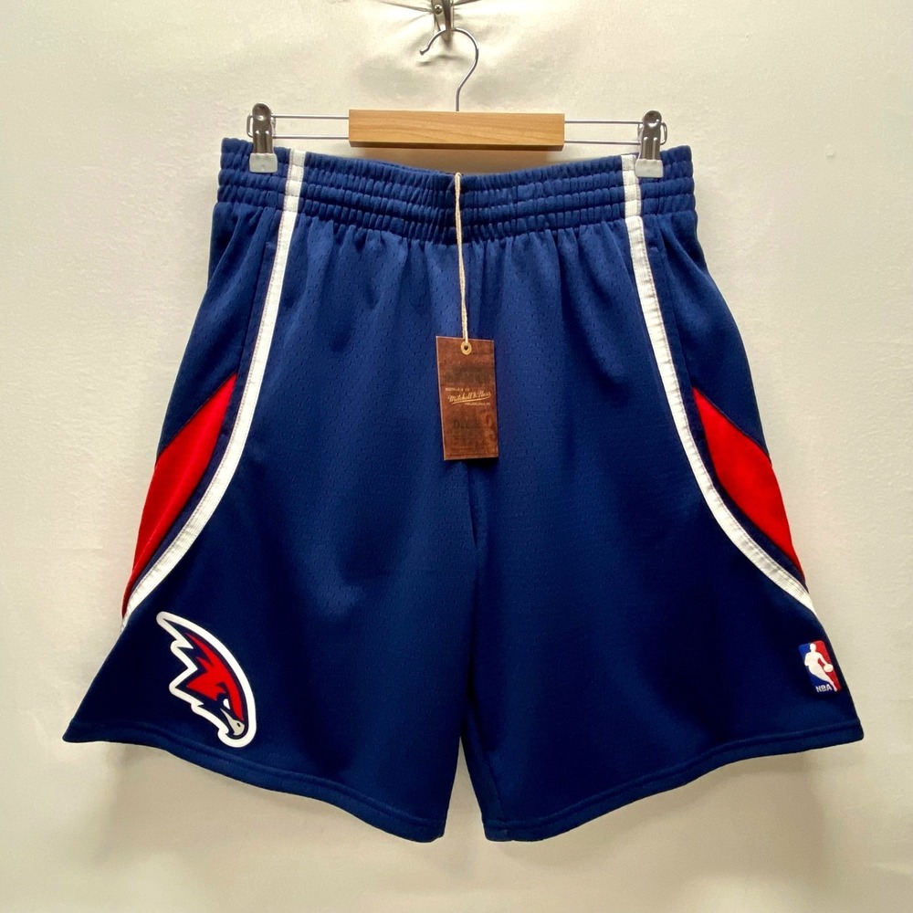 Hawks NBA Dark Shorts Large 2009 Atlanta Basketball Logo HWC Mitchell & Ness NWT